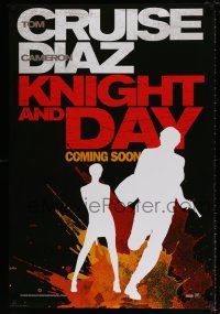 4r432 KNIGHT & DAY style A int'l teaser DS 1sh '10 cool silhouette art of Tom Cruise & Cameron Diaz!