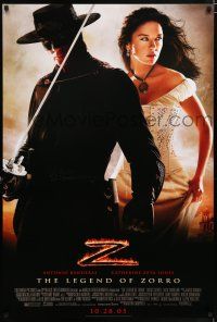 4r445 LEGEND OF ZORRO advance 1sh '05 Antonio Banderas is Zorro, sexy Catherine Zeta-Jones!