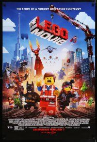 4r446 LEGO MOVIE advance DS 1sh '14 the story of a nobody who saved everybody!