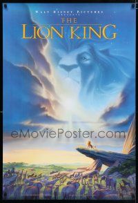 4r449 LION KING DS 1sh '94 Disney cartoon set in Africa, cool image of Mufasa in sky!