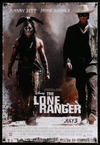 4r451 LONE RANGER advance DS 1sh '13 Disney, Johnny Depp, Armie Hammer in the title role!