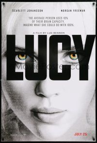 4r464 LUCY teaser DS 1sh '14 cool image of Scarlett Johansson in the title role!