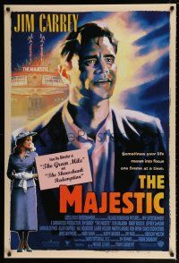 4r467 MAJESTIC int'l DS 1sh '01 great art of Jim Carrey, directed by Frank Darabont!