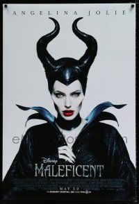 4r469 MALEFICENT advance DS 1sh '14 cool image of sexy Angelina Jolie in title role!