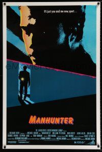 4r476 MANHUNTER 1sh '86 Hannibal Lector, Red Dragon, art of William Petersen w/gun!