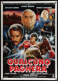 4y111 OPPONENT Italian 1p '88 Giuliano Gemma, Ernest Borgnine, cool boxing art by Enzo Sciotti!