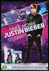 4z746 JUSTIN BIEBER: NEVER SAY NEVER 27x39 Australian video poster '11 take him home!