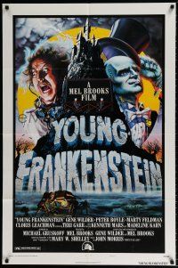 5f993 YOUNG FRANKENSTEIN style B 1sh '74 Mel Brooks, Alvin art of Wilder, Peter Boyle & Feldman!