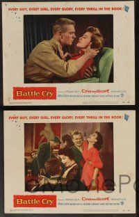 5w653 BATTLE CRY 5 LCs '55 Van Heflin, Tab Hunter, James Whitmore, Aldo Ray!