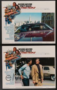 5w364 STREET PEOPLE 8 LCs '76 Maurizio Lucidi's Gli Esecutori, Roger Moore & Stacy Keach!