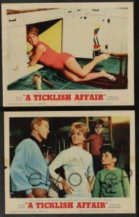 5w529 TICKLISH AFFAIR 7 LCs '63 sexy Shirley Jones, Gig Young, Red Buttons, Carolyn Jones!