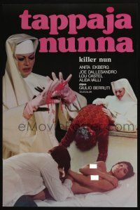 5y145 KILLER NUN Finnish '79 Suor Omicidi, sexy Anita Ekberg, nunsploitation horror!