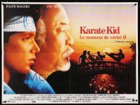 5y717 KARATE KID PART II French 24x32 '86 great profile of Pat Morita as Mr. Miyagi, Ralph Macchio