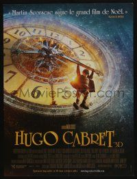 5y795 HUGO French 16x21 '11 Martin Scorsese, Ben Kingsley, cool image of kid hanging on clock!