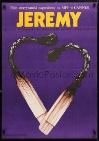 5y342 JEREMY Polish 23x32 '74 Robby Benson, basketball romance, Erol art of matchsticks!