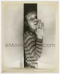 6a873 WINDOW 8x10.25 still '49 best close up of terrified Bobby Driscoll peeking through crack!