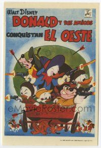 6d497 DONALD DUCK GOES WEST Spanish herald '66 Disney, great western cowboy cartoon image!