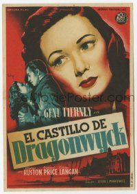 6d504 DRAGONWYCK Spanish herald '47 great Soligo art of beautiful Gene Tierney, Ernst Lubitsch!