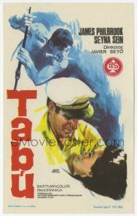 6d506 DRUMS OF TABU Spanish herald '66 Fugitivos de las islas del sur, cool different Jano art!