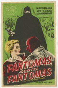 6d512 FANTOMAS AGAINST FANTOMAS Spanish herald '49 great image of the masked master criminal!