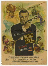 6d524 FROM RUSSIA WITH LOVE Spanish herald '64 art of Sean Connery as James Bond by Mac Gomez!