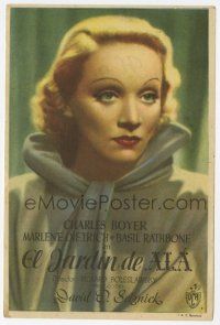 6d525 GARDEN OF ALLAH Spanish herald '47 different portrait of Marlene Dietrich wearing cloak!