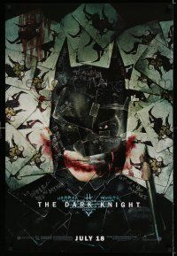 6k147 DARK KNIGHT wilding 1sh '08 cool playing card image of Christian Bale as Batman!