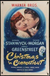 7t234 CHRISTMAS IN CONNECTICUT 1sh '45 Barbara Stanwyck, Dennis Morgan, Indiscretion!