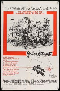 7t323 DEAR BRIGITTE 1sh '65 Jimmy Stewart, Fabian, Brigitte Bardot, Jack Davis artwork!