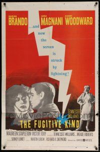 8p333 FUGITIVE KIND 1sh '60 art of Marlon Brando, Anna Magnani & Joanne Woodward!