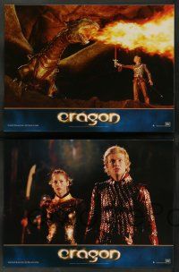 9g916 ERAGON 8 French LCs '06 Edward Speelers, Jeremy Irons, John Malkovich, w/ cool dragon image!