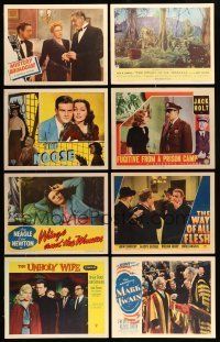 9m142 LOT OF 50 LOBBY CARDS '40s-50s scenes & title cards from a variety of different movies!