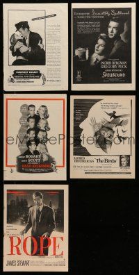 9m111 LOT OF 5 HUMPHREY BOGART AND ALFRED HITCHCOCK MAGAZINE ADS '40s-50s Dead Reckoning, Rope