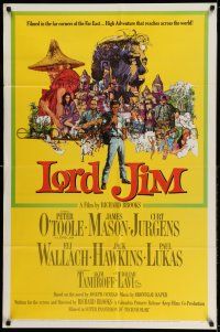 9p492 LORD JIM 1sh '65 artwork of Peter O'Toole, James Mason, Curt Jurgens, Eli Wallach!