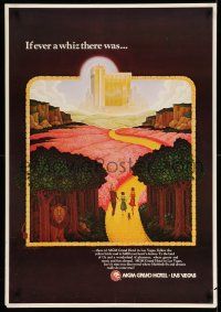 9x637 MGM GRAND HOTEL 27x39 special '70s cool artwork of the yellow brick road, Wizard of Oz!