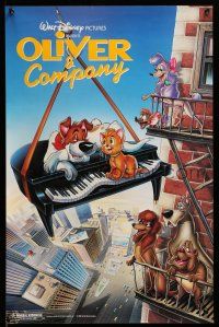 9x210 OLIVER & COMPANY 17x26 special '88 Walt Disney cats & dogs!