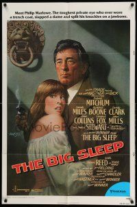 1y086 BIG SLEEP 1sh '78 art of Robert Mitchum & sexy Candy Clark by Richard Amsel!