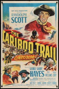 1y148 CARIBOO TRAIL 1sh '50 Randolph Scott & Gabby Hayes vs Native American Indians!