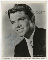 2d0462 AUDIE MURPHY signed 8x10.25 still '60 head & shoulders smiling portrait wearing suit & tie!