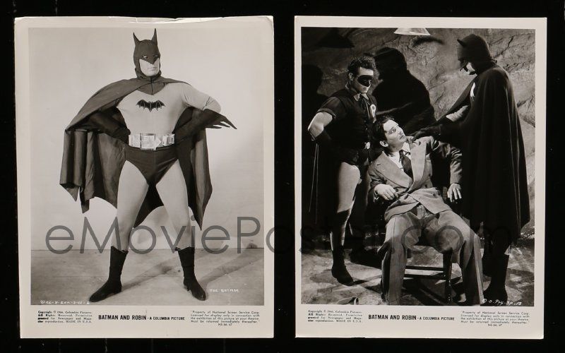 : 2h960 BATMAN 2 8x10 stills R65 Lewis Wilson, Robert Lowery,  John Duncan, Evening With Batman & Robin