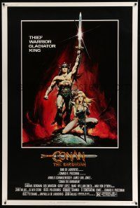 2j152 CONAN THE BARBARIAN 40x60 '82 Arnold Schwarzenegger & sexy Sandahl Bergman by Casaro!