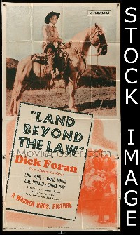 LAND BEYOND THE LAW 3sh R43 great image of singing cowboy Dick Foran on his horse!