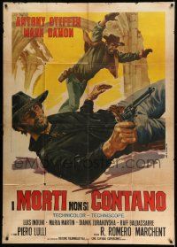 3p575 CRY FOR REVENGE Italian 1p '68 cool spaghetti western art of Mark Damon & Anthony Steffen!