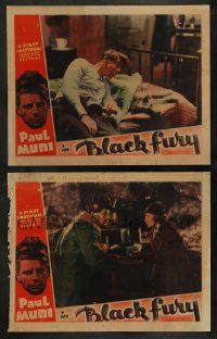 3t874 BLACK FURY 2 LCs '35 coal miner union organizer Paul Muni, Karen Morley, Michael Curtiz!