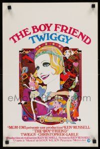 3x555 BOY FRIEND Belgian '71 cool art of sexy Twiggy by Dick Ellescas, directed by Ken Russell!