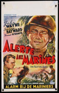 3x574 FIGHTING SEABEES Belgian '50s completely different art of John Wayne & Susan Hayward!