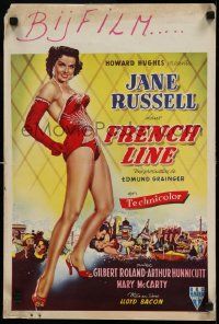 3x576 FRENCH LINE Belgian '54 Howard Hughes, art of sexy Jane Russell in skimpy outfit!