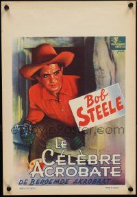 3x579 GALLANT FOOL Belgian '40s art of cowboy Bob Steele with gun climbing out window!