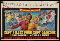 3x619 SEVEN BRIDES FOR SEVEN BROTHERS Belgian '54 art of Jane Powell & Howard Keel, MGM musical!