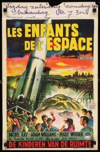 3x625 SPACE CHILDREN Belgian '58 Jack Arnold, great sci-fi art of kids, rocket & giant alien brain!